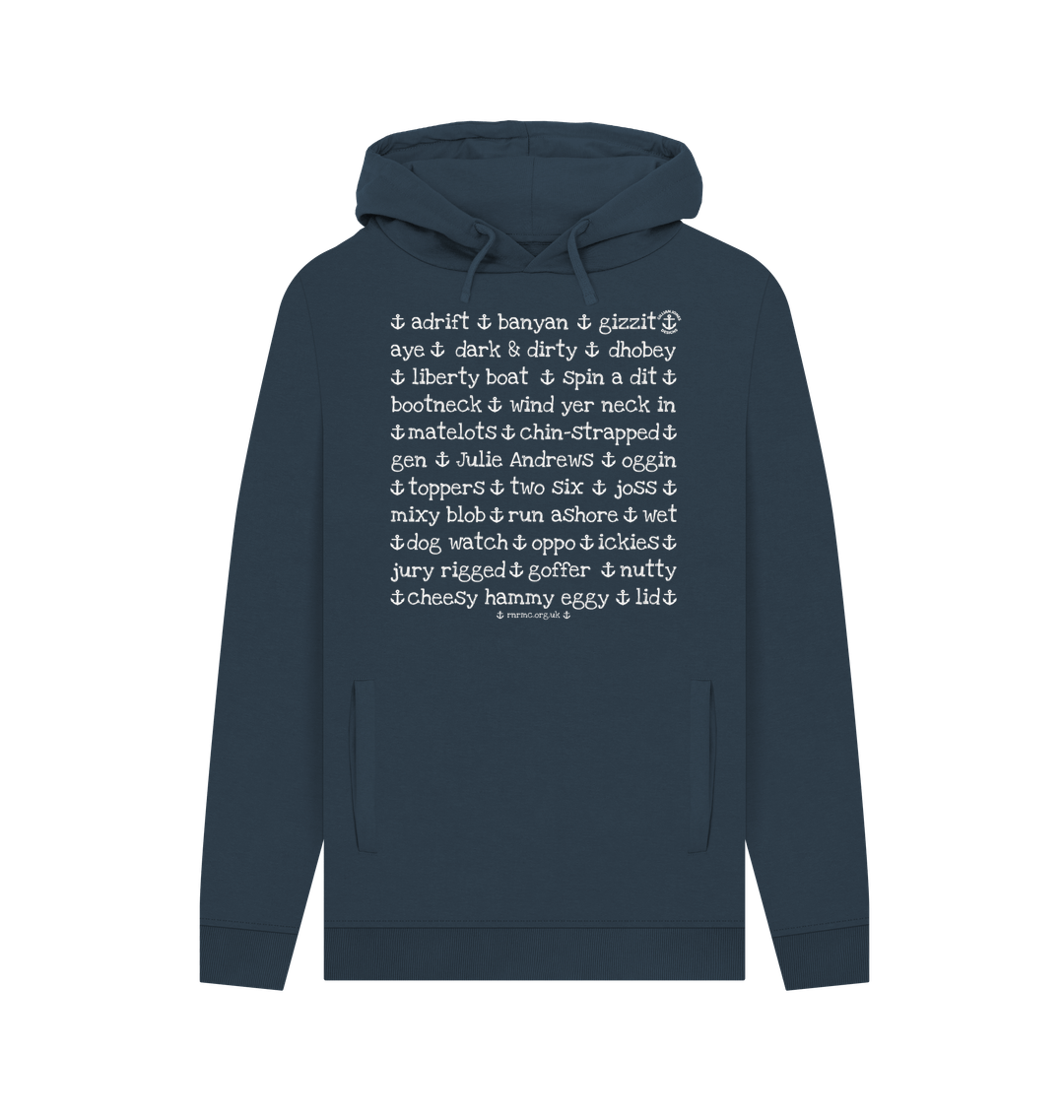 Navy Printed Hoody