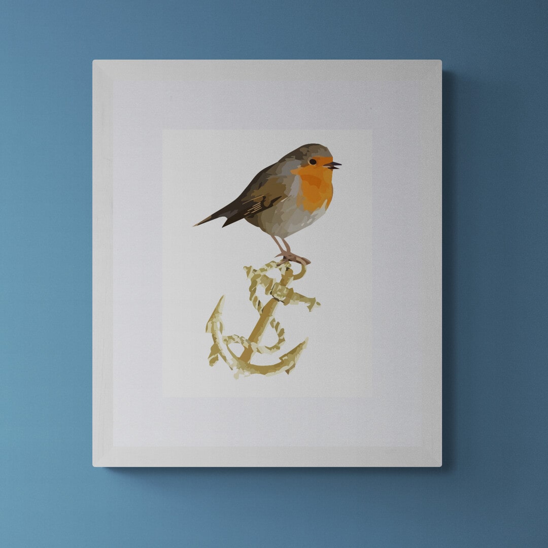 Robin and Anchor Print