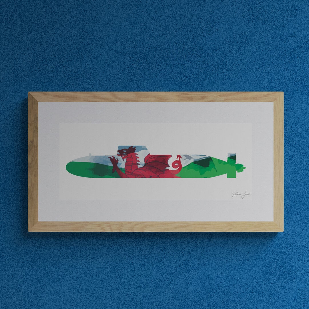 Astute Class Welsh Flag Print
