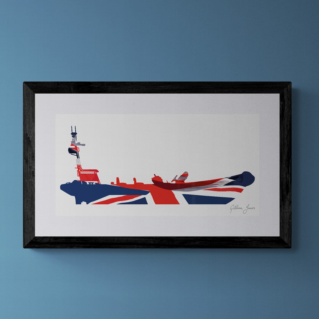 B Class Atlantic 85 Lifeboat Union Flag Print