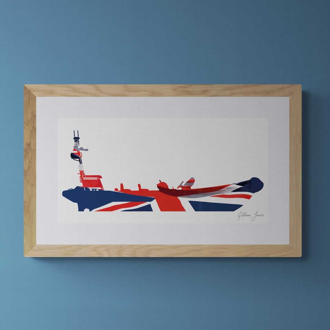 B Class Atlantic 85 Lifeboat Union Flag Print