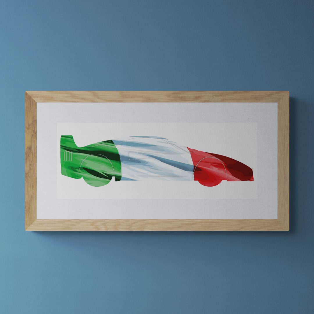 Ferrari F40 Italian Flag Print