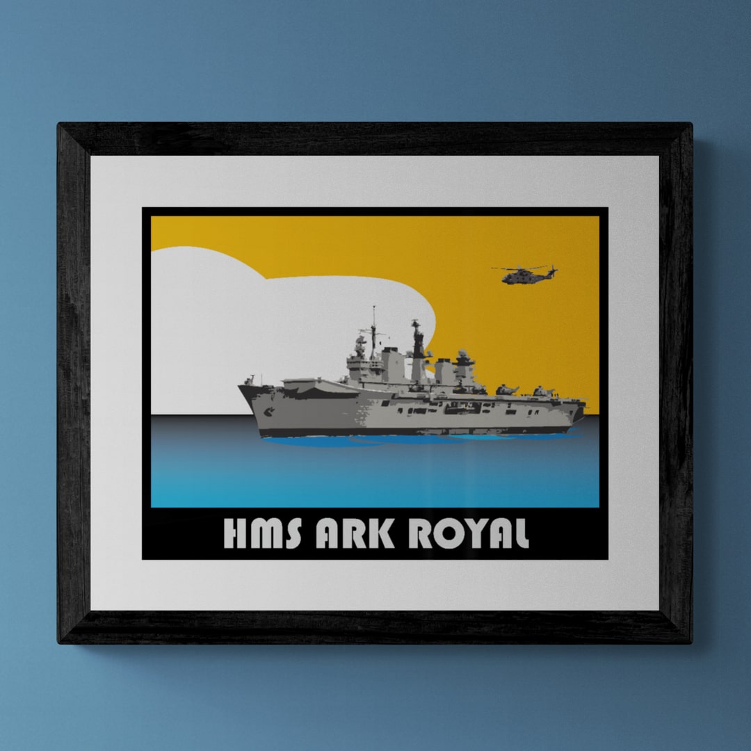 Invincible Class Aircraft Carrier Retro Print