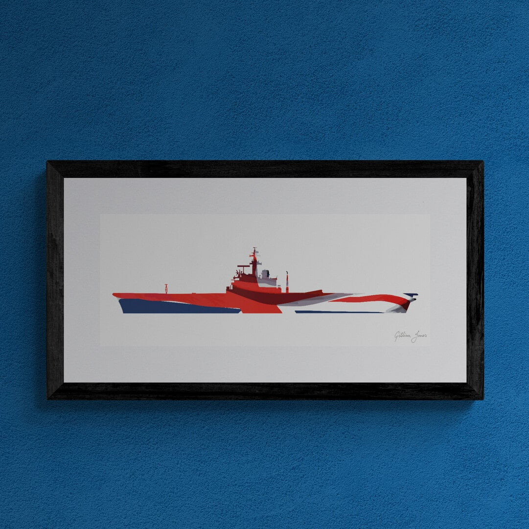 HMS BULWARK (R08) Centaur Class Union Flag Print