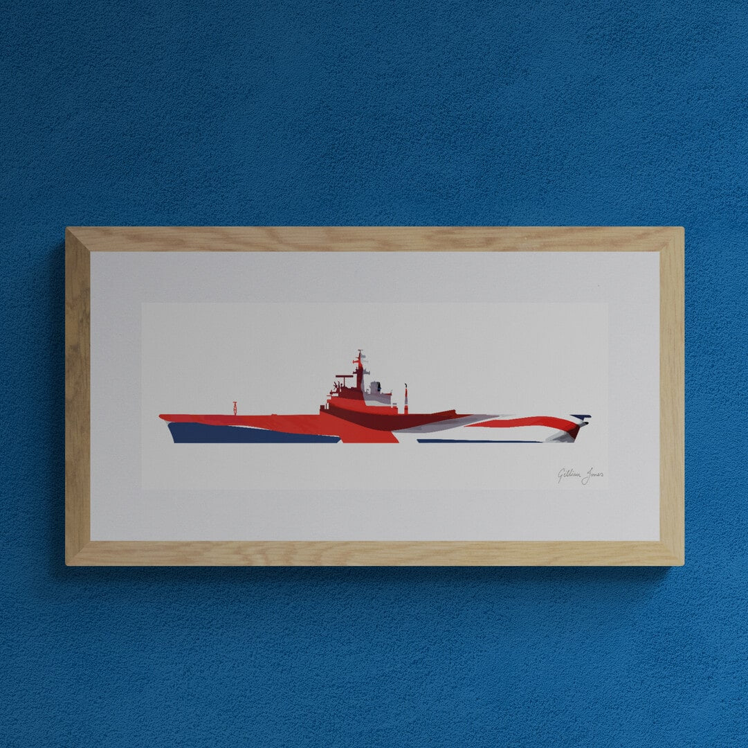 HMS BULWARK (R08) Centaur Class Union Flag Print