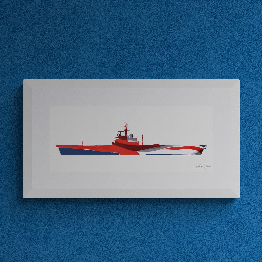 HMS BULWARK (R08) Centaur Class Union Flag Print