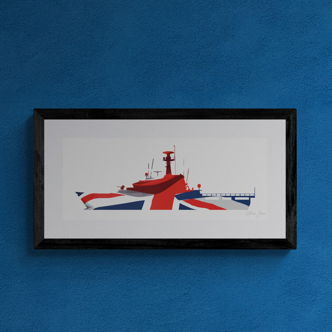 HMS CLYDE River Class Batch 1 OPV Union Flag Print