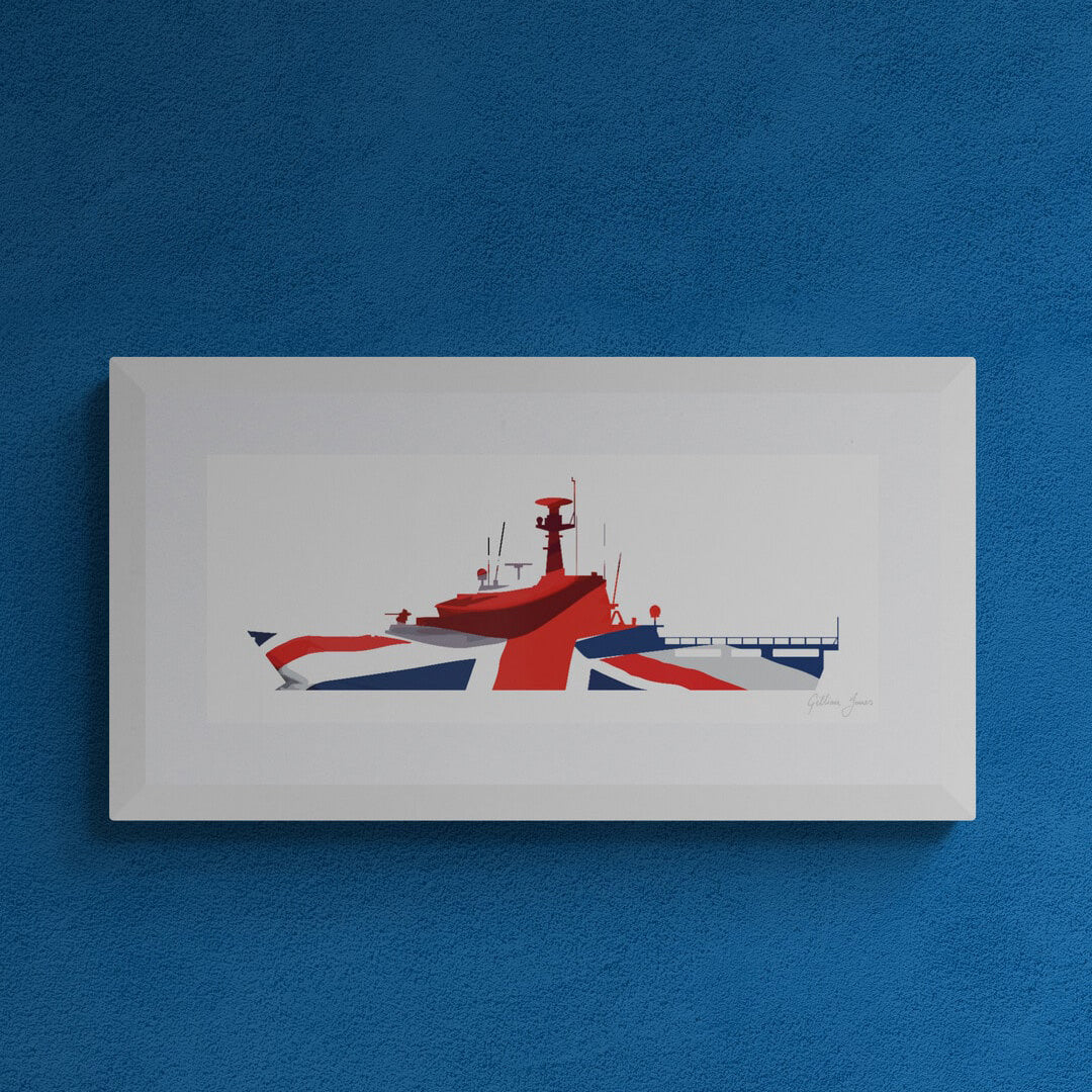 HMS CLYDE River Class Batch 1 OPV Union Flag Print