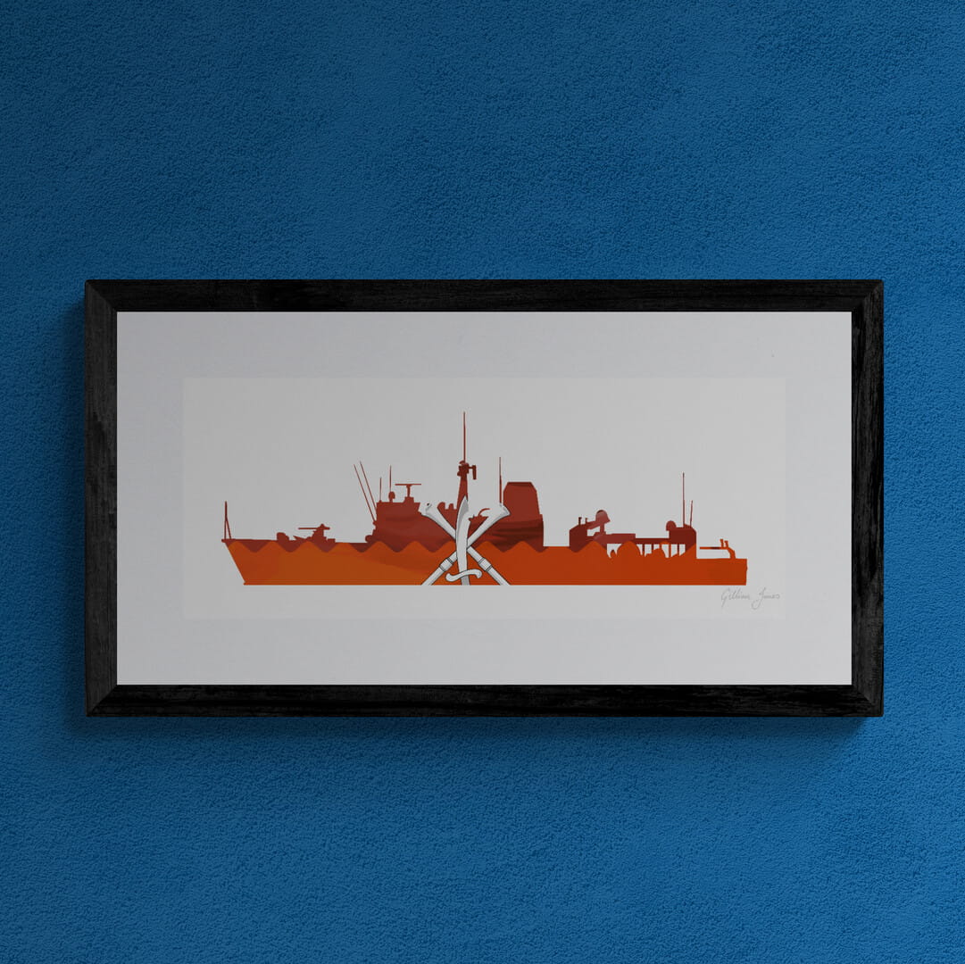 HMS Ledbury Silhouette Print