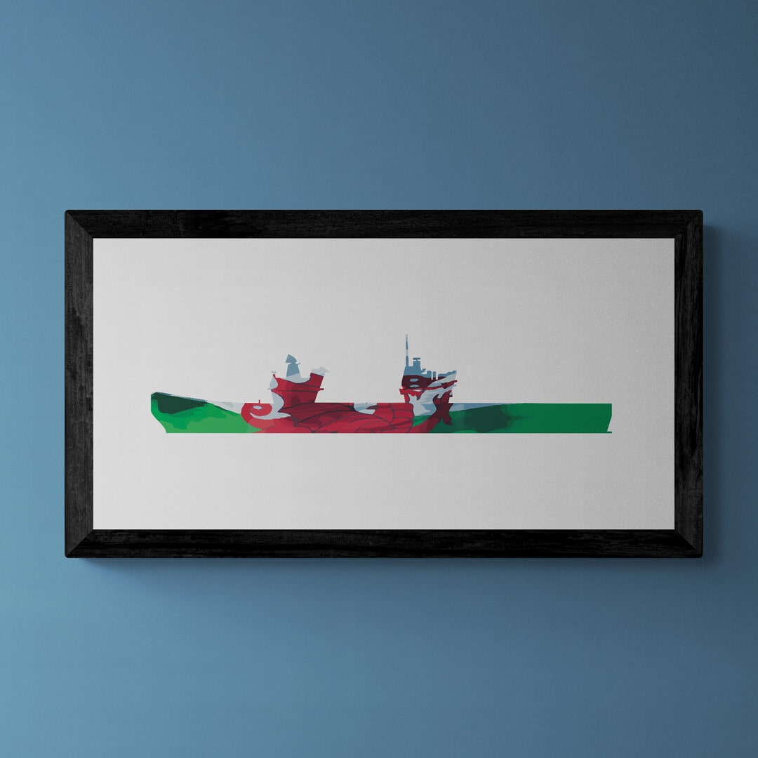HMS Prince of Wales Welsh Flag Print