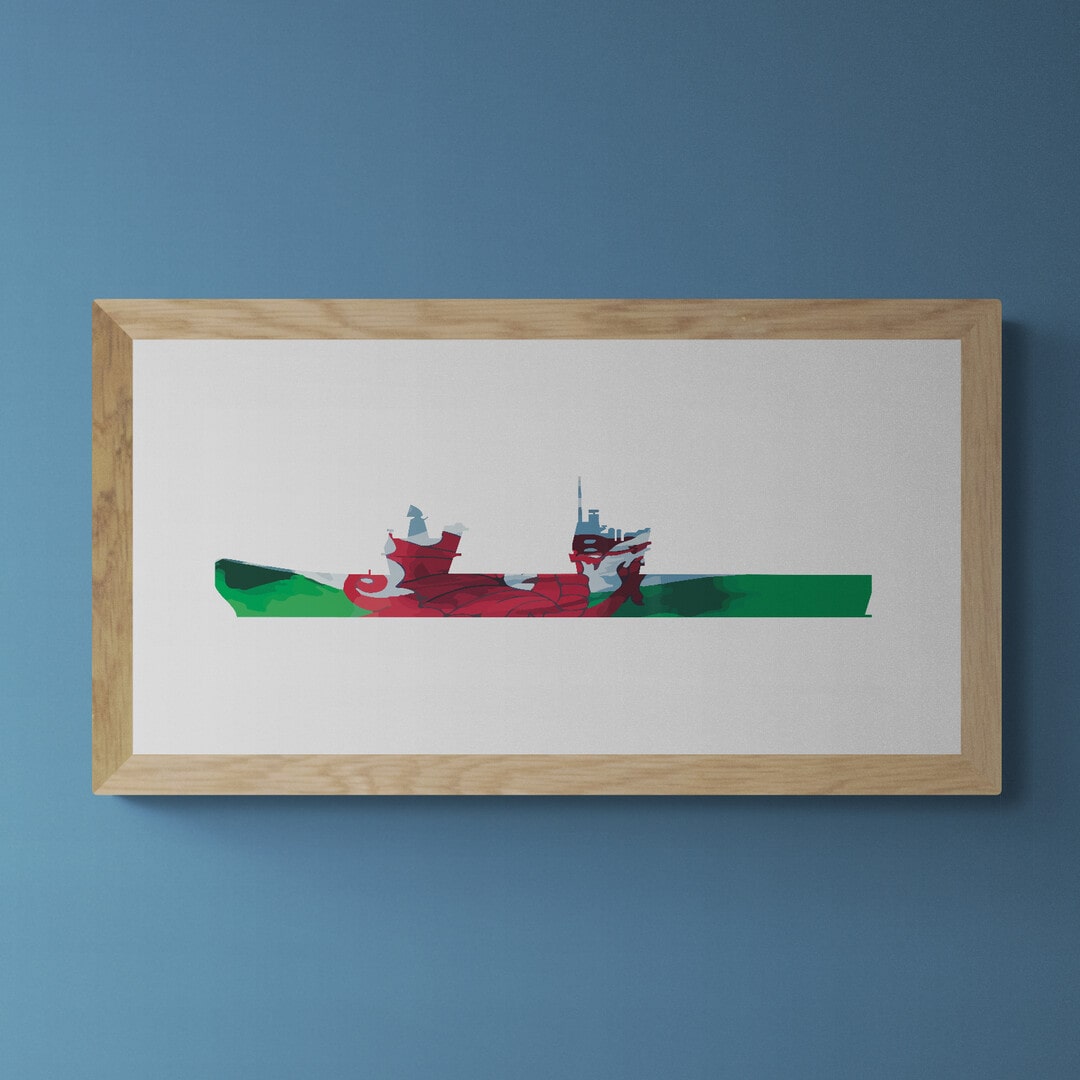 HMS Prince of Wales Welsh Flag Print