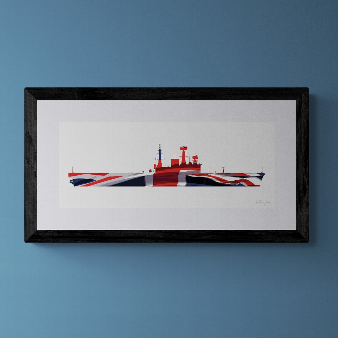 HMS Eagle (R05) Audacious Class Union Flag Print