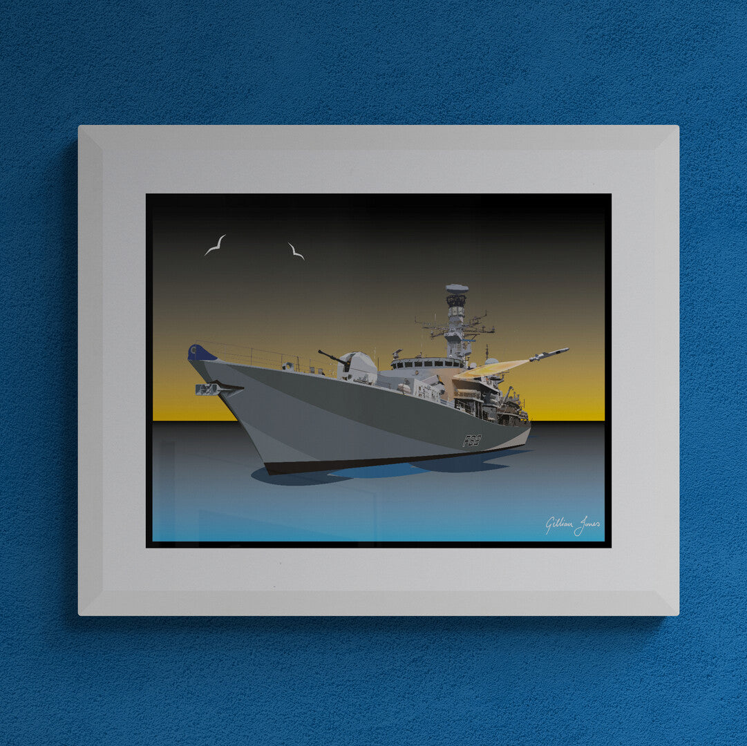 HMS SOMERSET Naval Strike Missile Launch Print