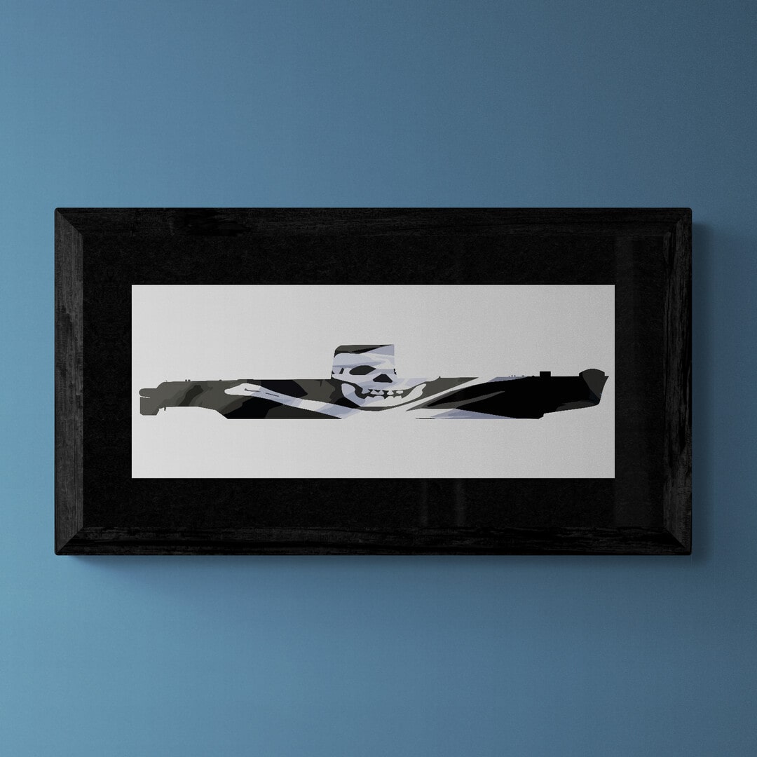 Oberon Class Submarine Jolly Roger Print