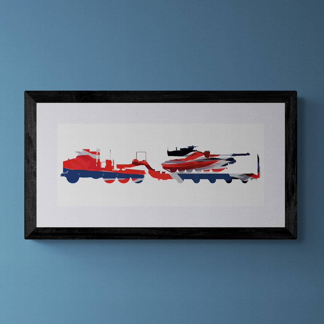 Oshkosh M1070 Tank Transporter Union Flag Print
