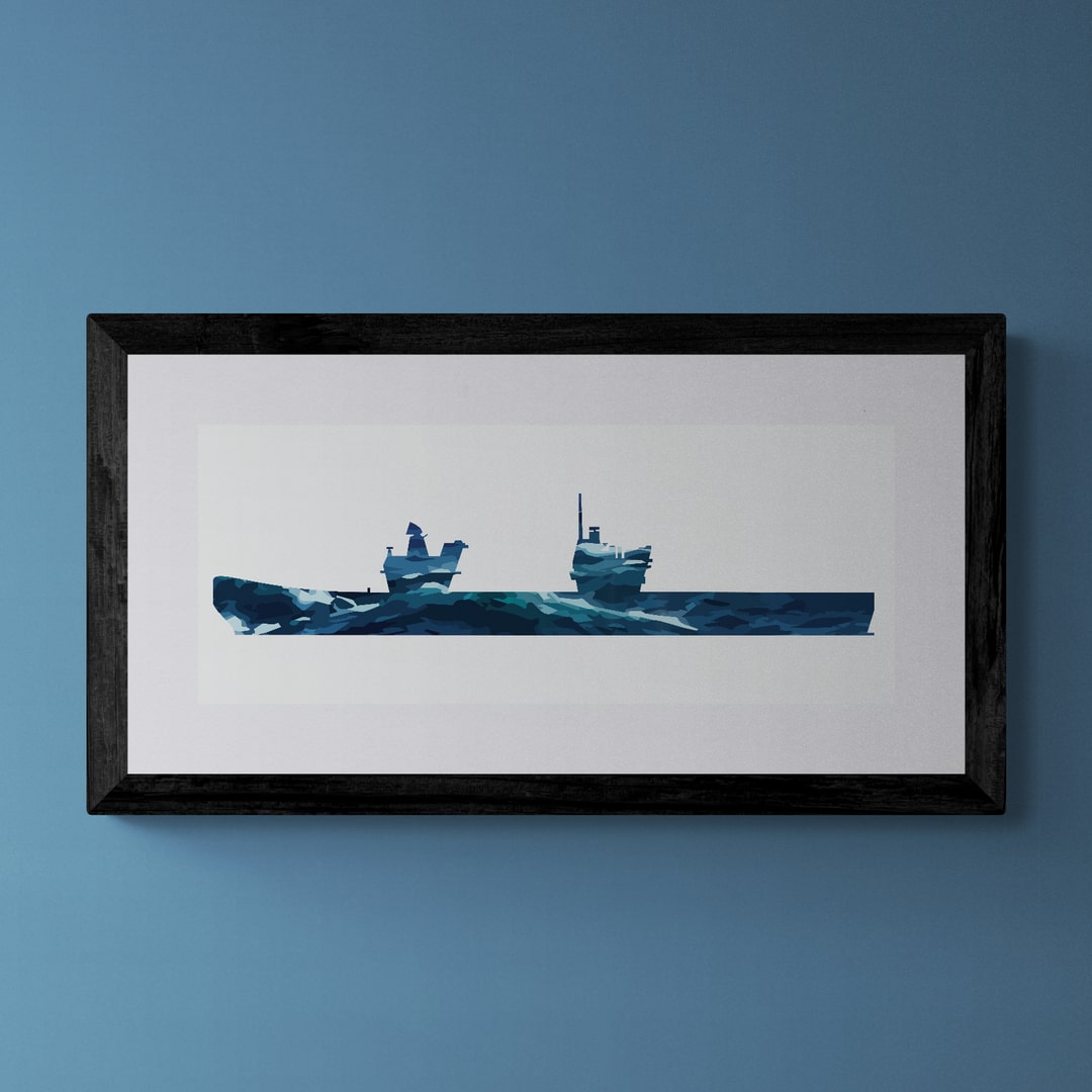 Queen Elizabeth Class Stormy Seas Print