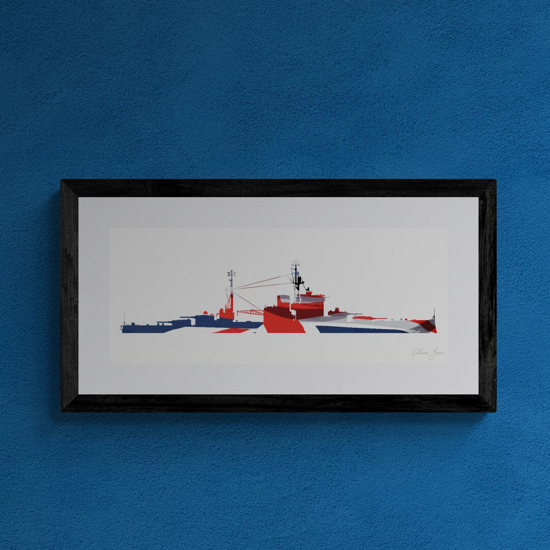 Queen Elizabeth Class Battleship Union Flag Print
