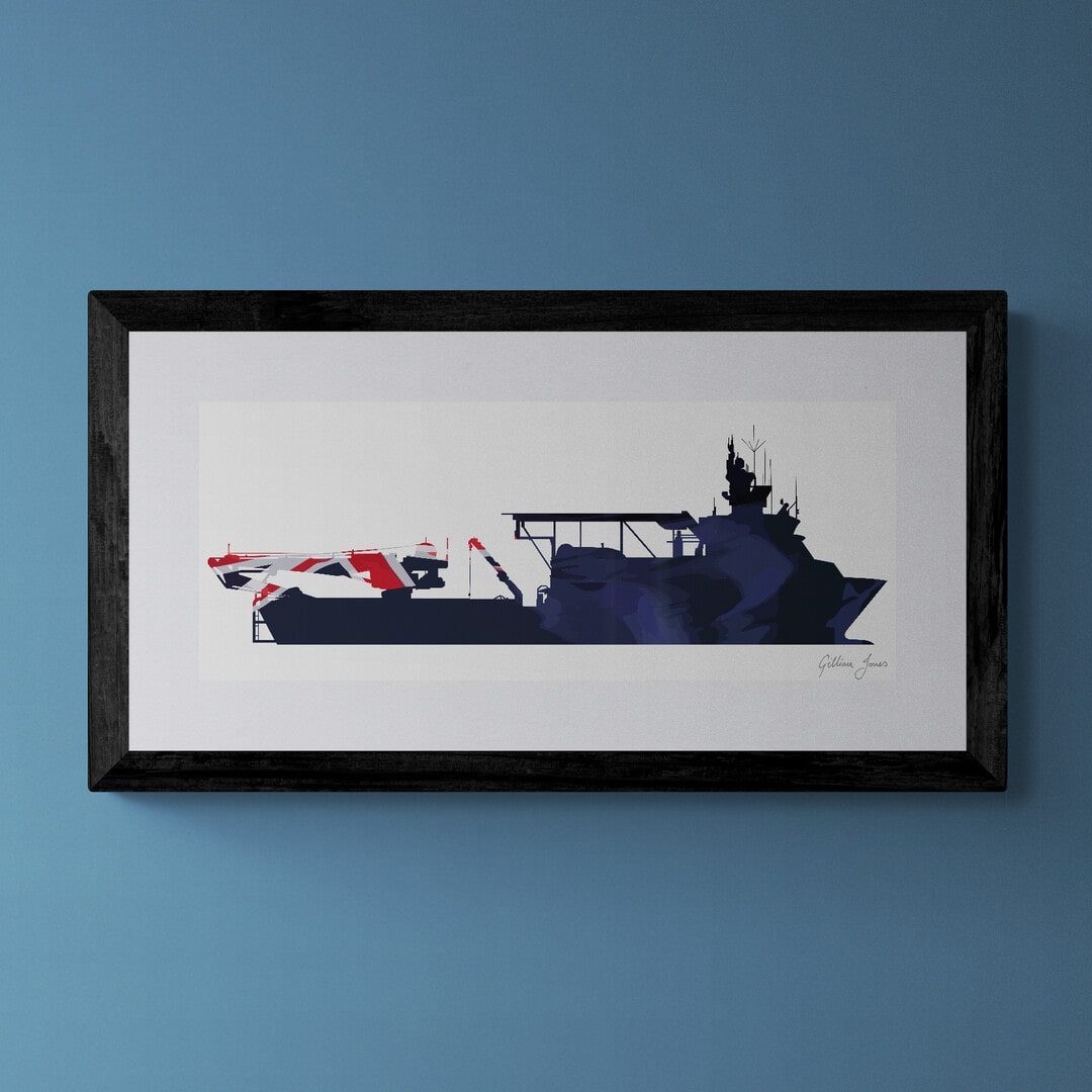 RFA Stirling Castle Blue Ensign Print