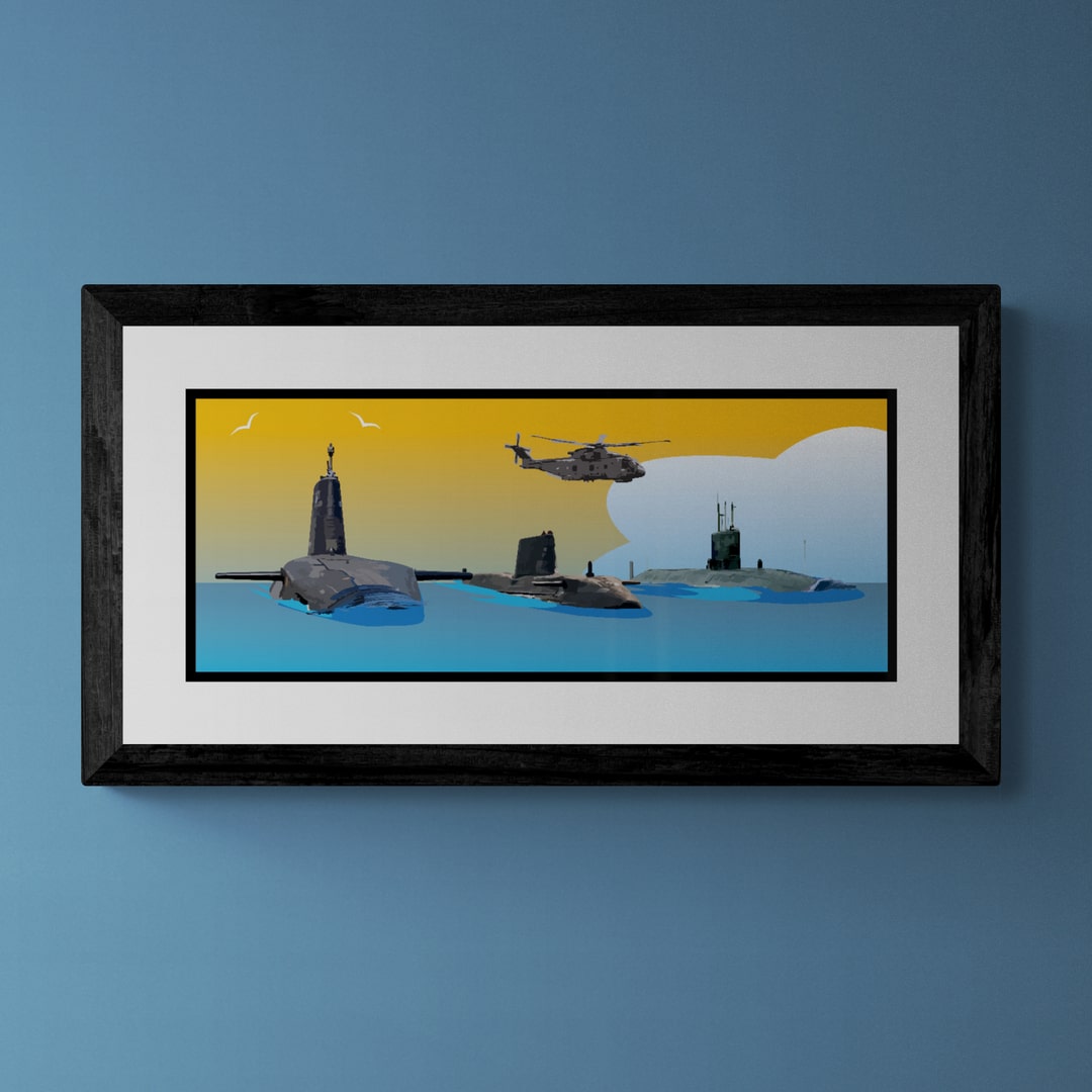 Submarine Trio Retro Print