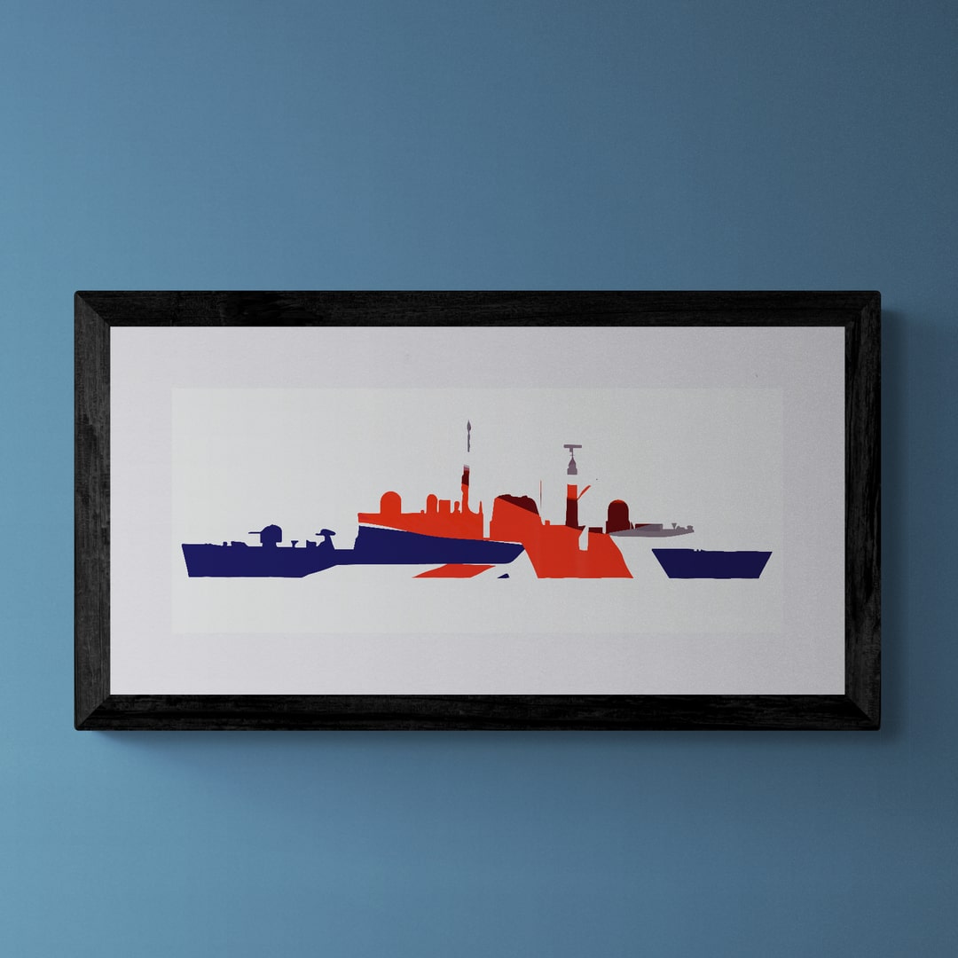 Sheffield Class Type 42 Destroyer Union Flag Print