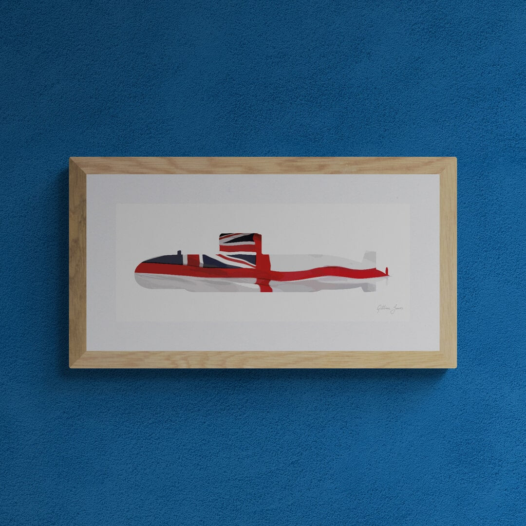 Upholder Class Submarine White Ensign Print