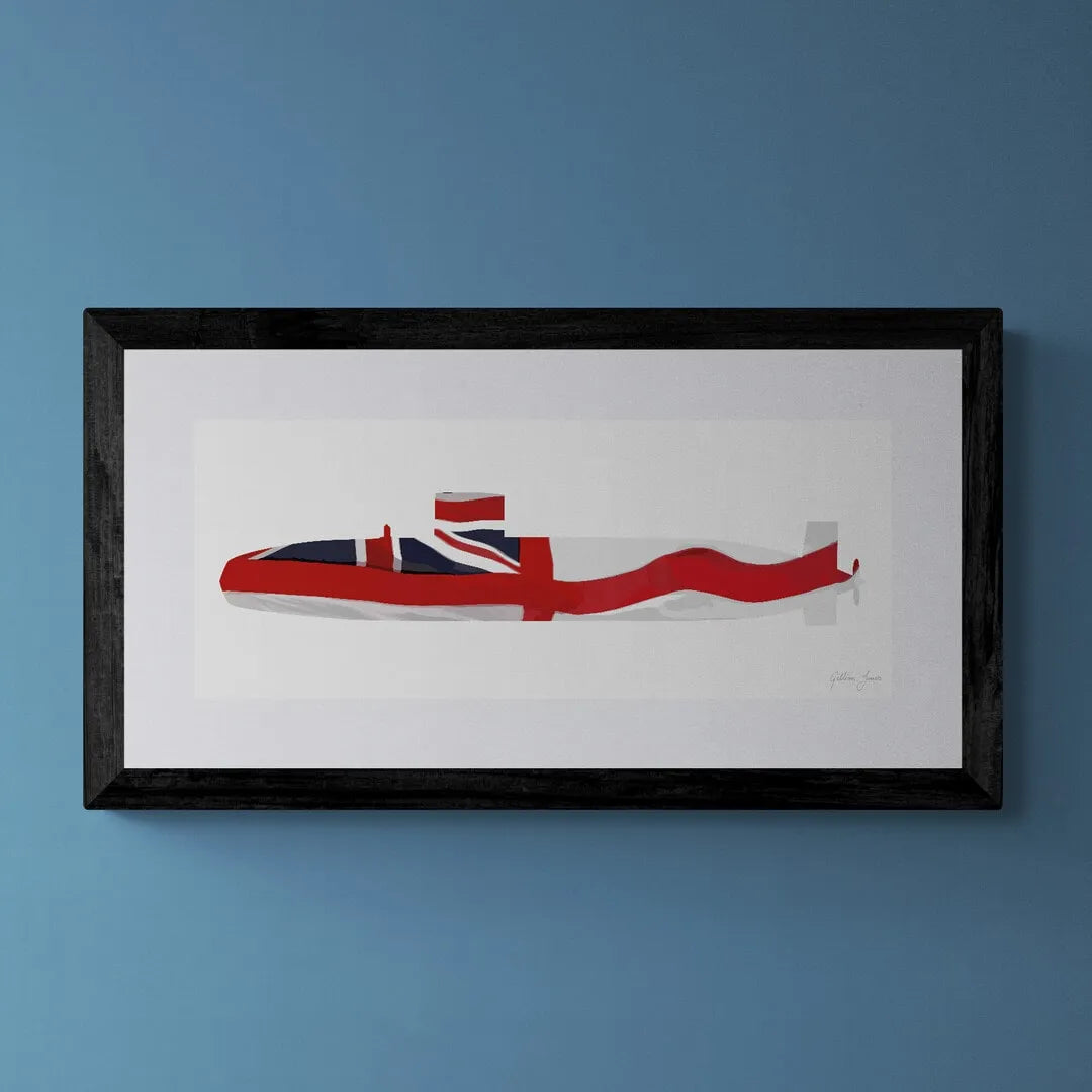 Swiftsure Class Submarine White Ensign Print
