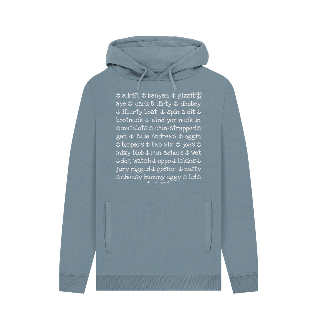 Stone Blue Printed Hoody