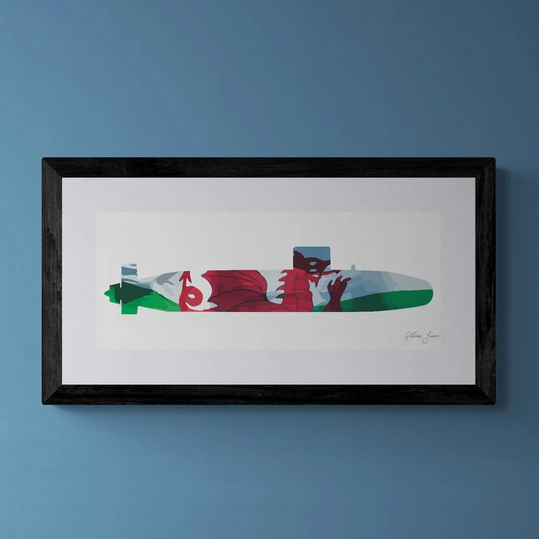 Trafalgar Class Submarine Welsh Dragon Print