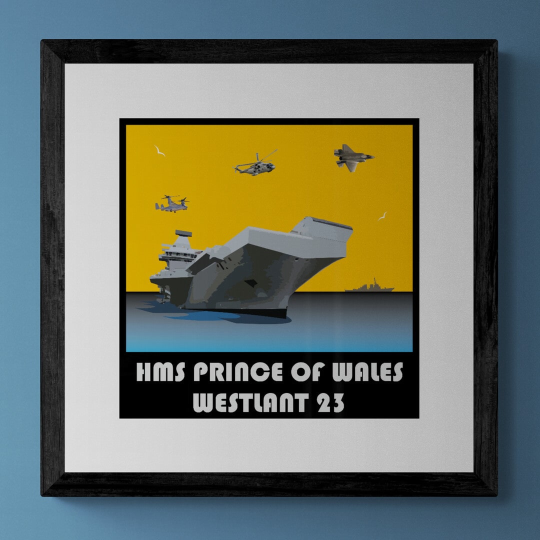HMS Prince of Wales WESTLANT 2023 Retro Print
