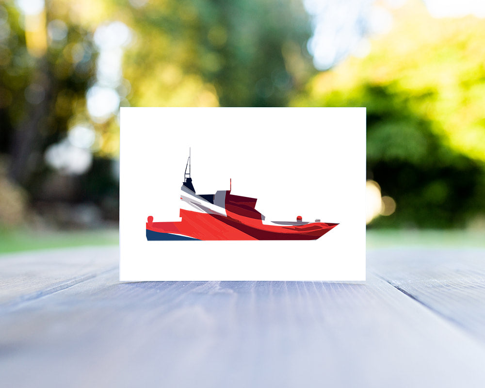 Archer Class P2000 Union Flag greeting card. Royal Navy ship.