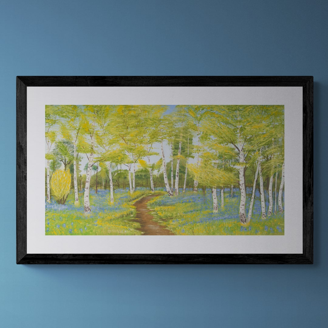 "Bluebells among the silver birches" fine art print