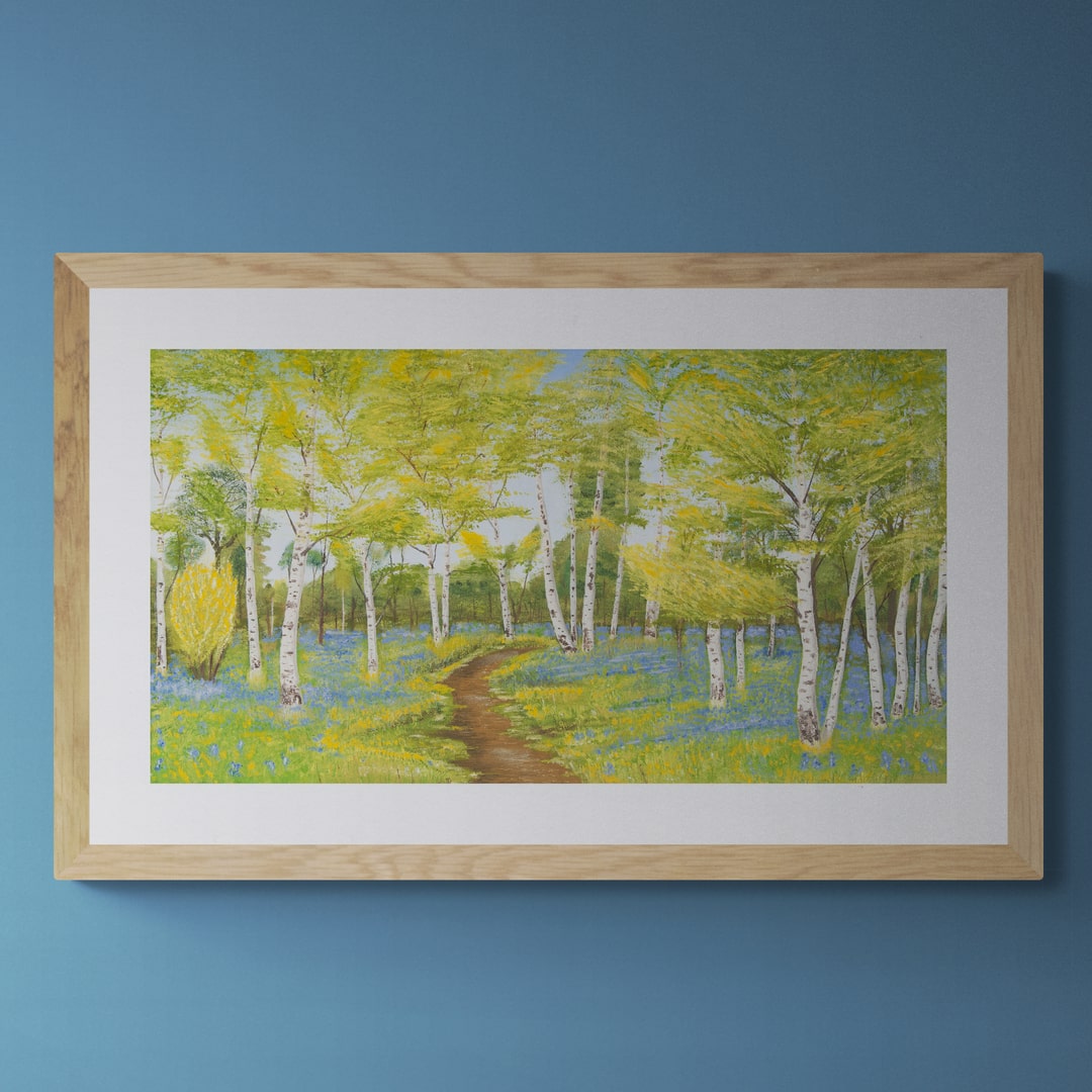 "Bluebells among the silver birches" fine art print