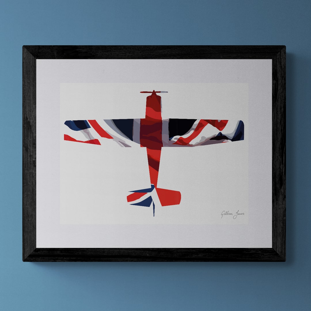 Cesna 152 Union Flag print by Gillian Jones Designs
