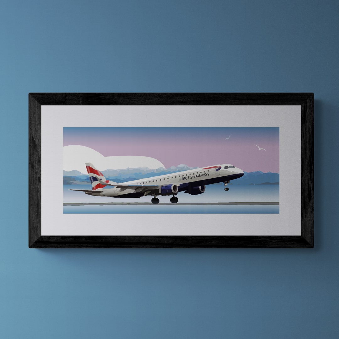 British Airways Embraer 190 Print