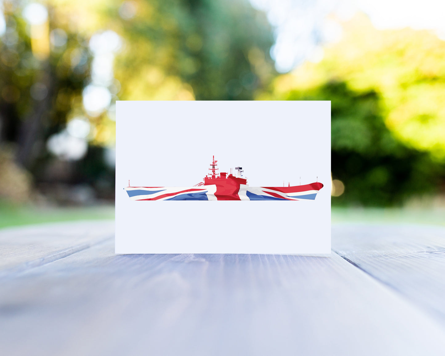 HMS Hermes Union Flag Greeting Card