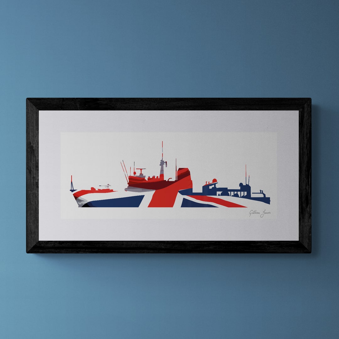 Hunt Class Union Flag Silhouette Print