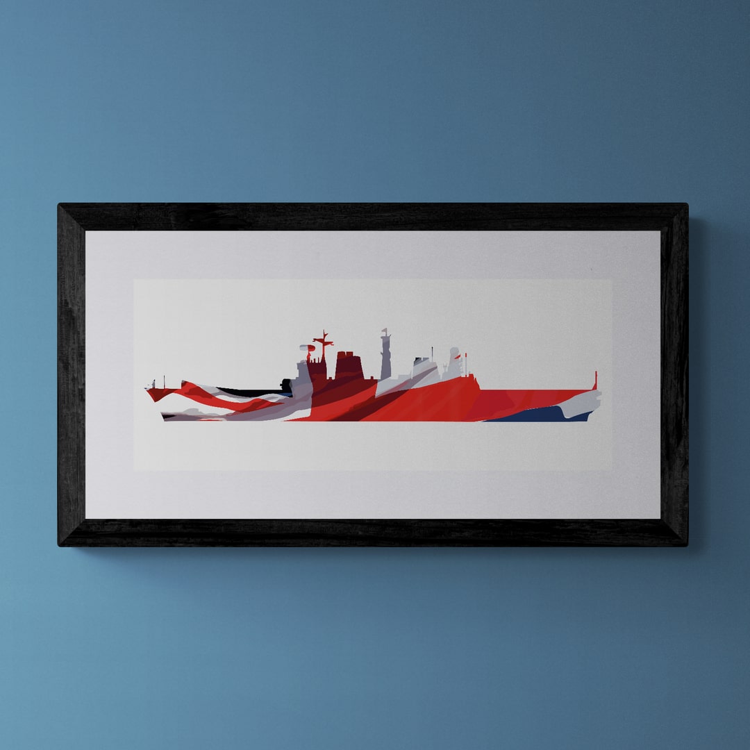 Invincible Class Aircraft Carrier Union Flag Print