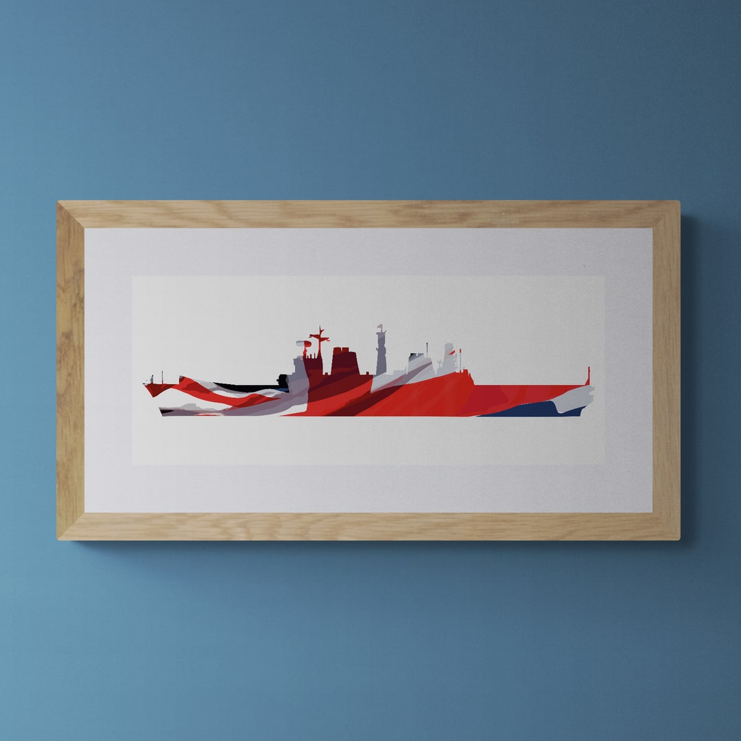 Invincible Class Aircraft Carrier Union Flag Print
