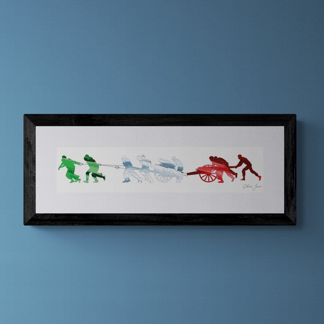 FIELD GUN RUN ITALIAN FLAG PRINT