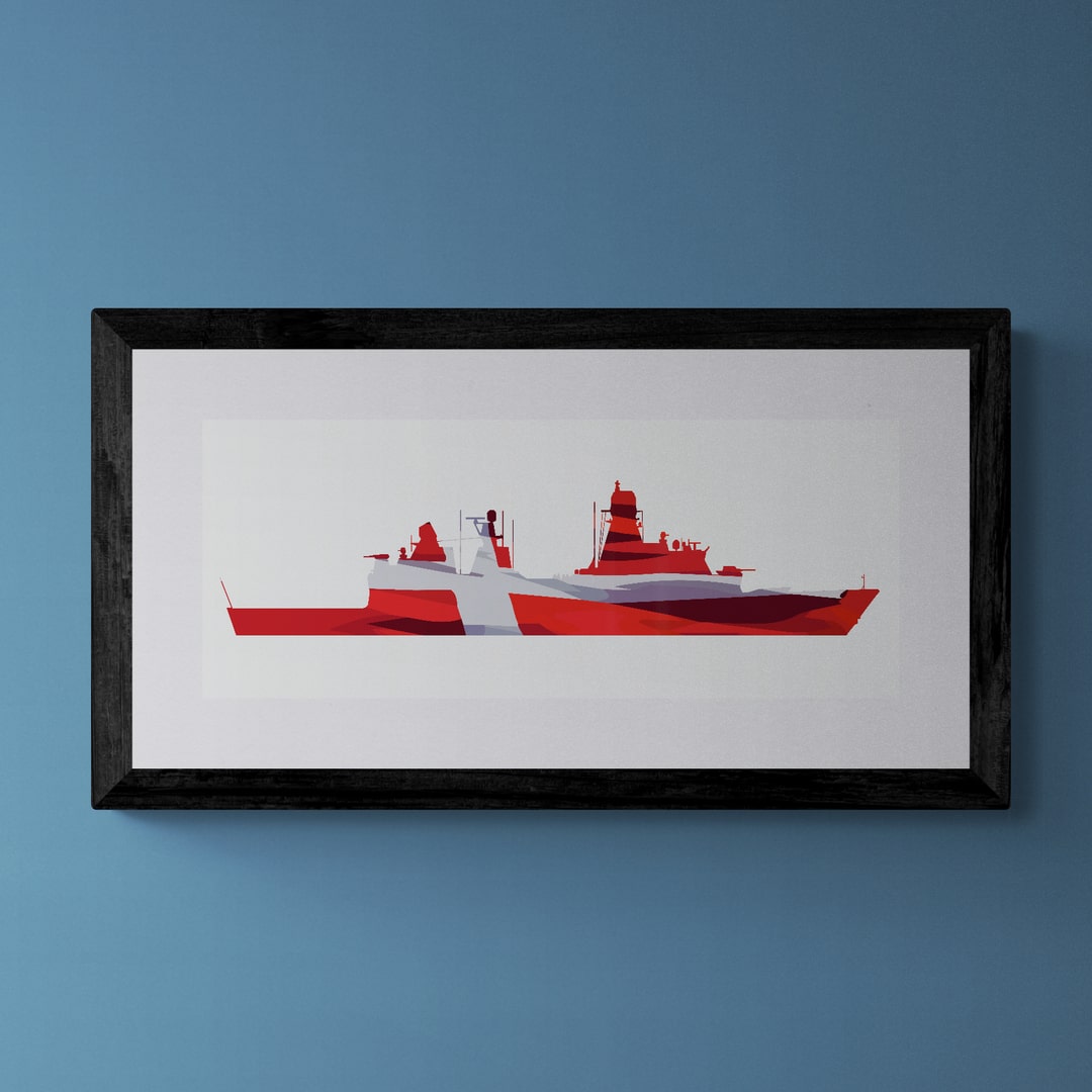 Iver Huitfeldt Class Frigate Danish Flag Print