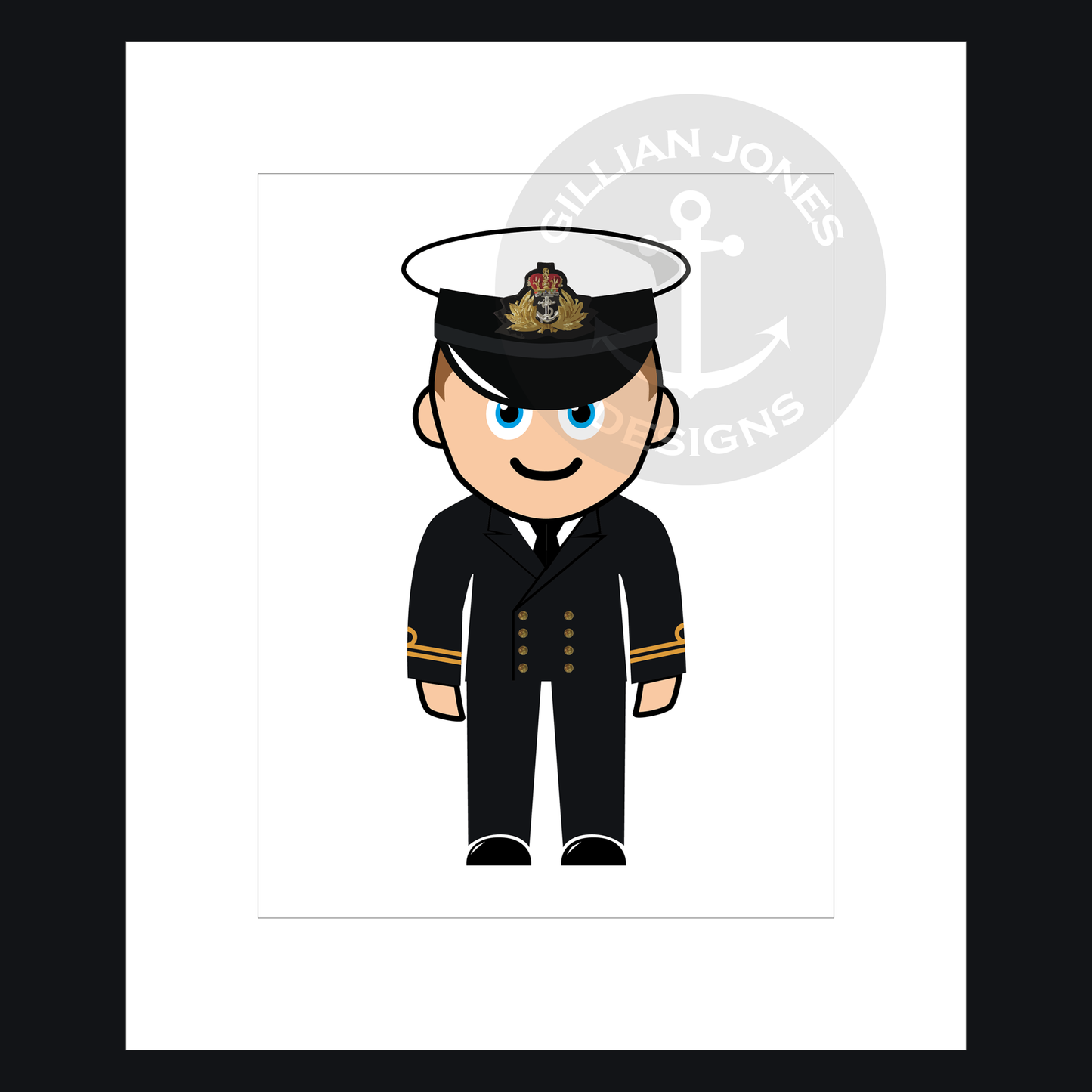 Mini-Matelot Customisable Framed Cartoon Print