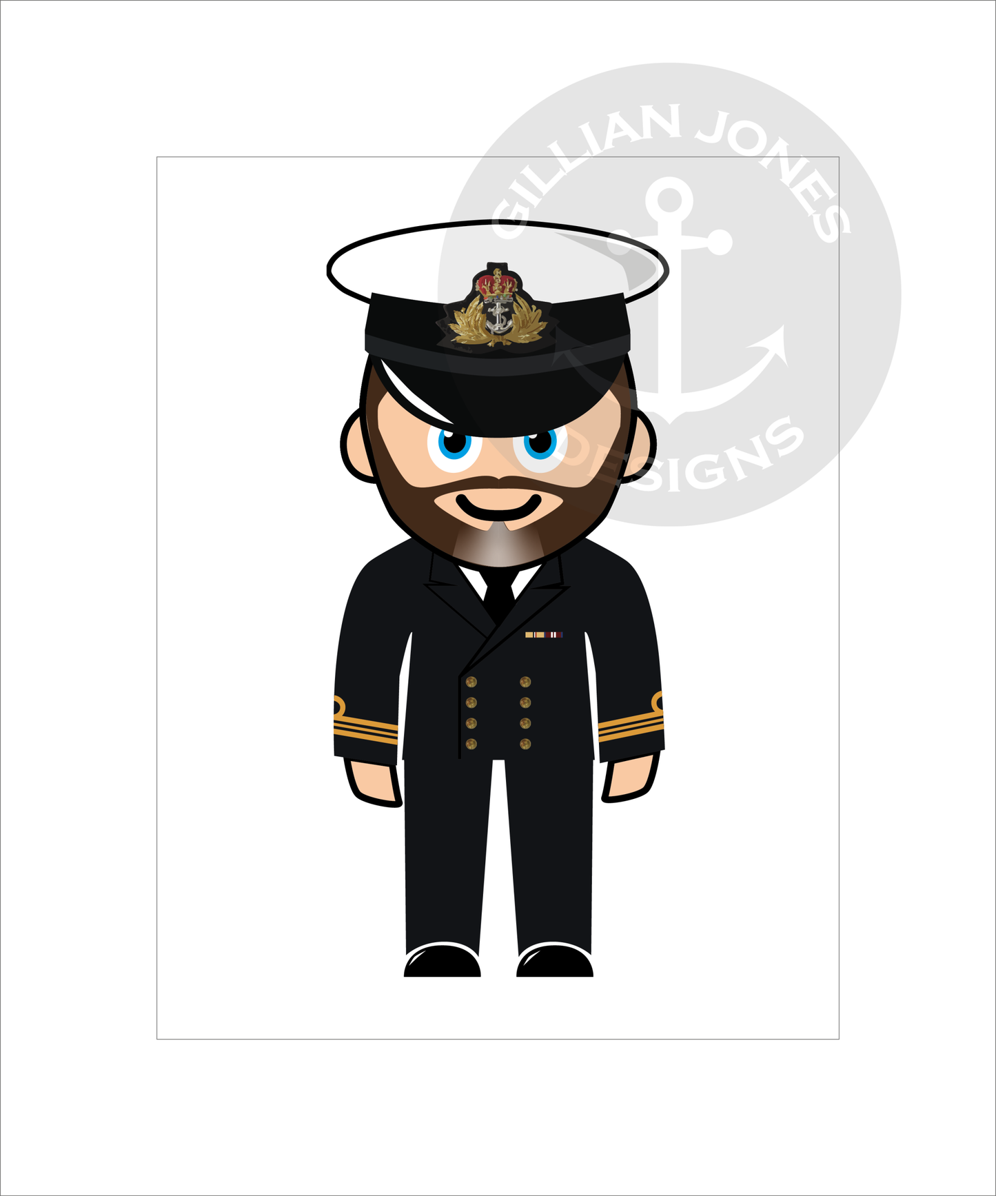 Mini-Matelot Customisable Framed Cartoon Print