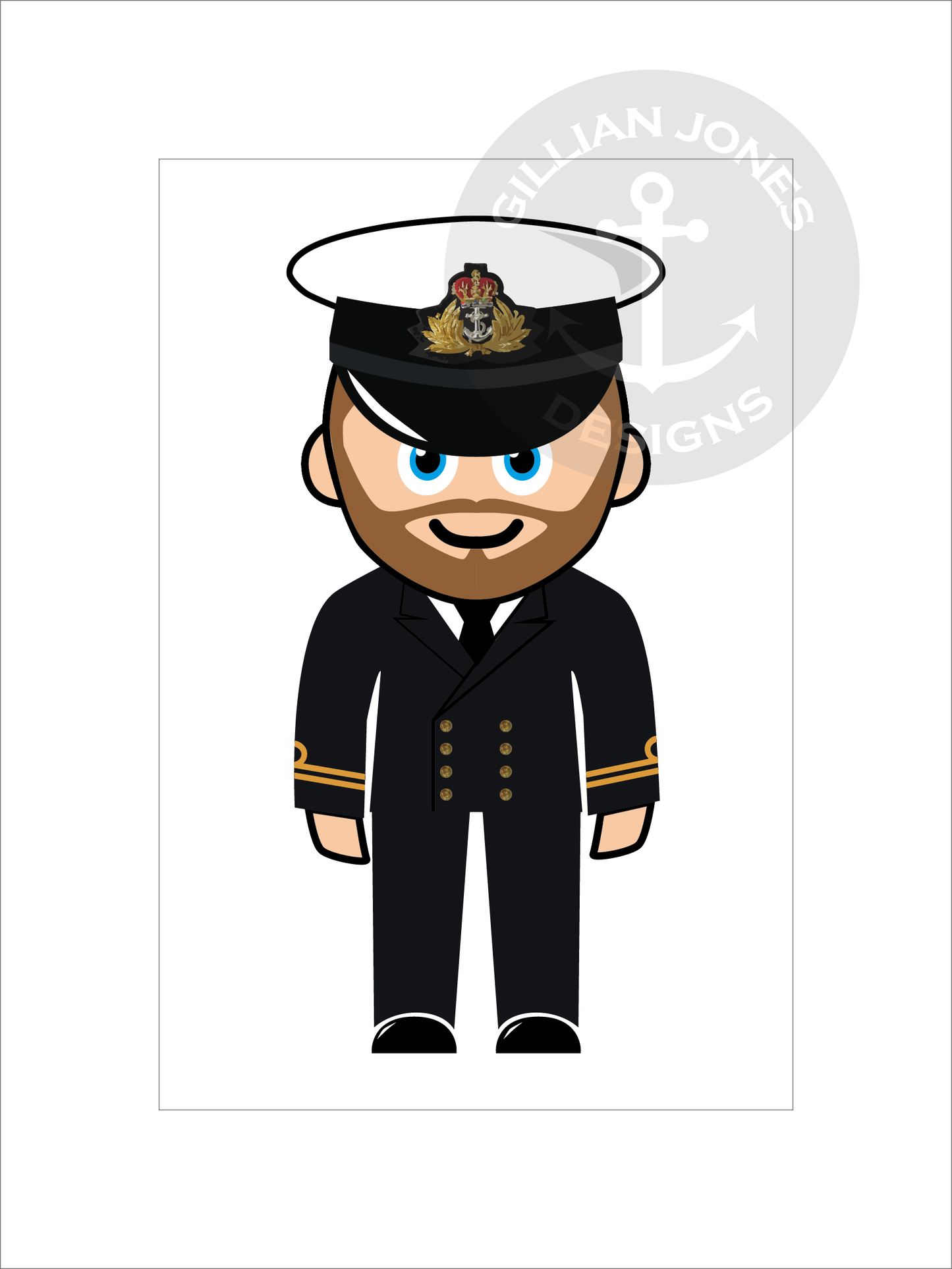 Mini-Matelot Customisable Framed Cartoon Print