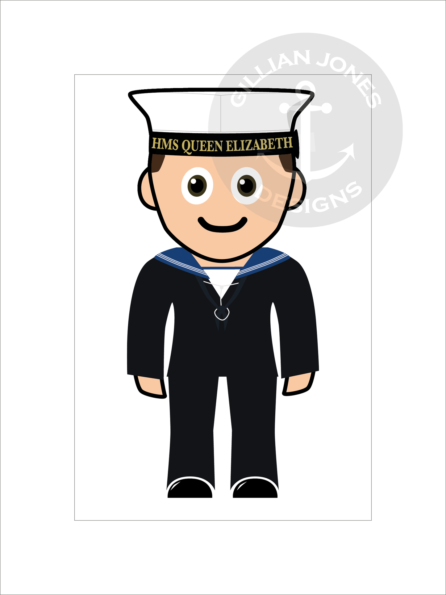 Mini-Matelot Customisable Framed Cartoon Print