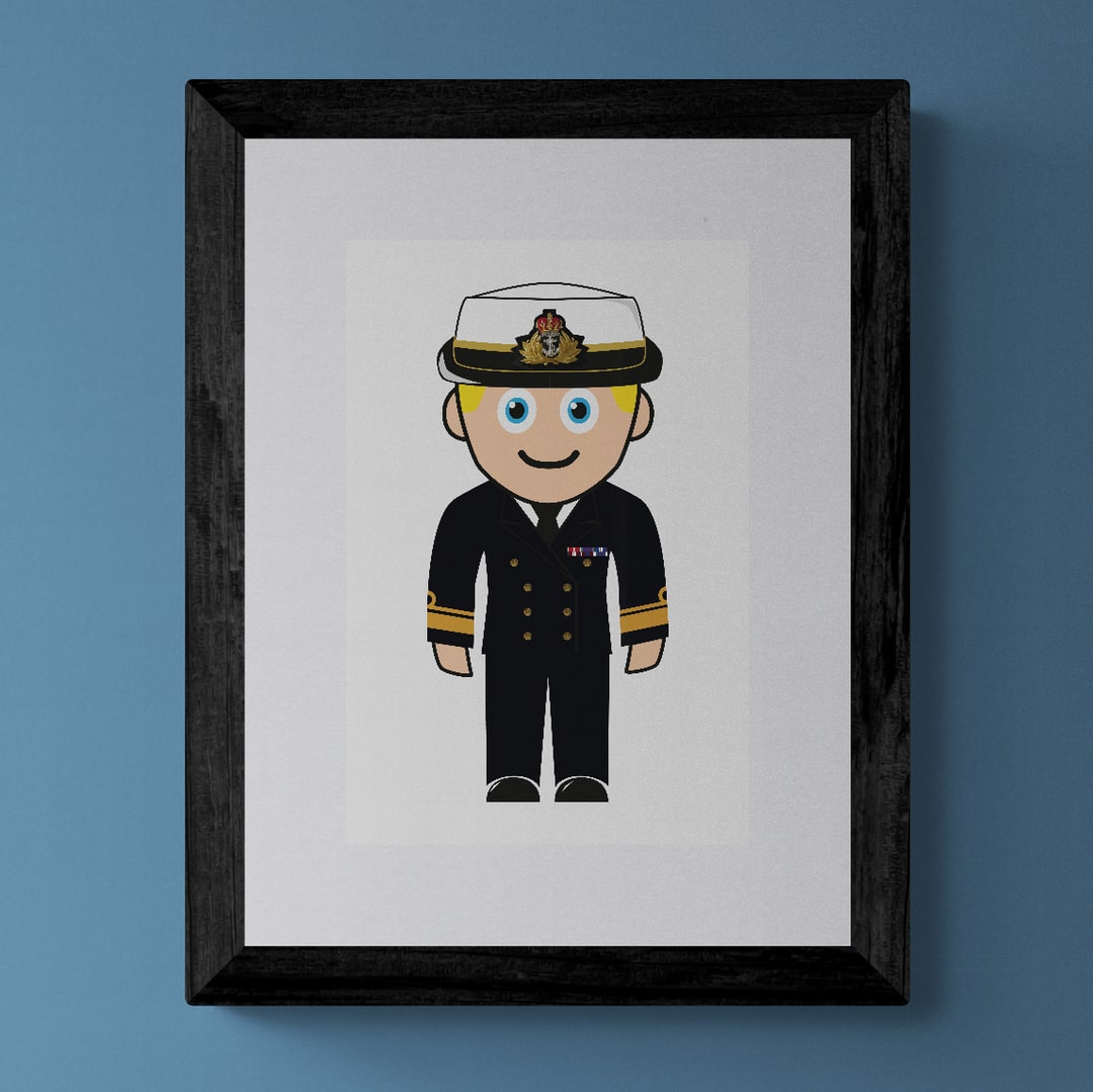 Mini-Matelot Customisable Framed Cartoon Print