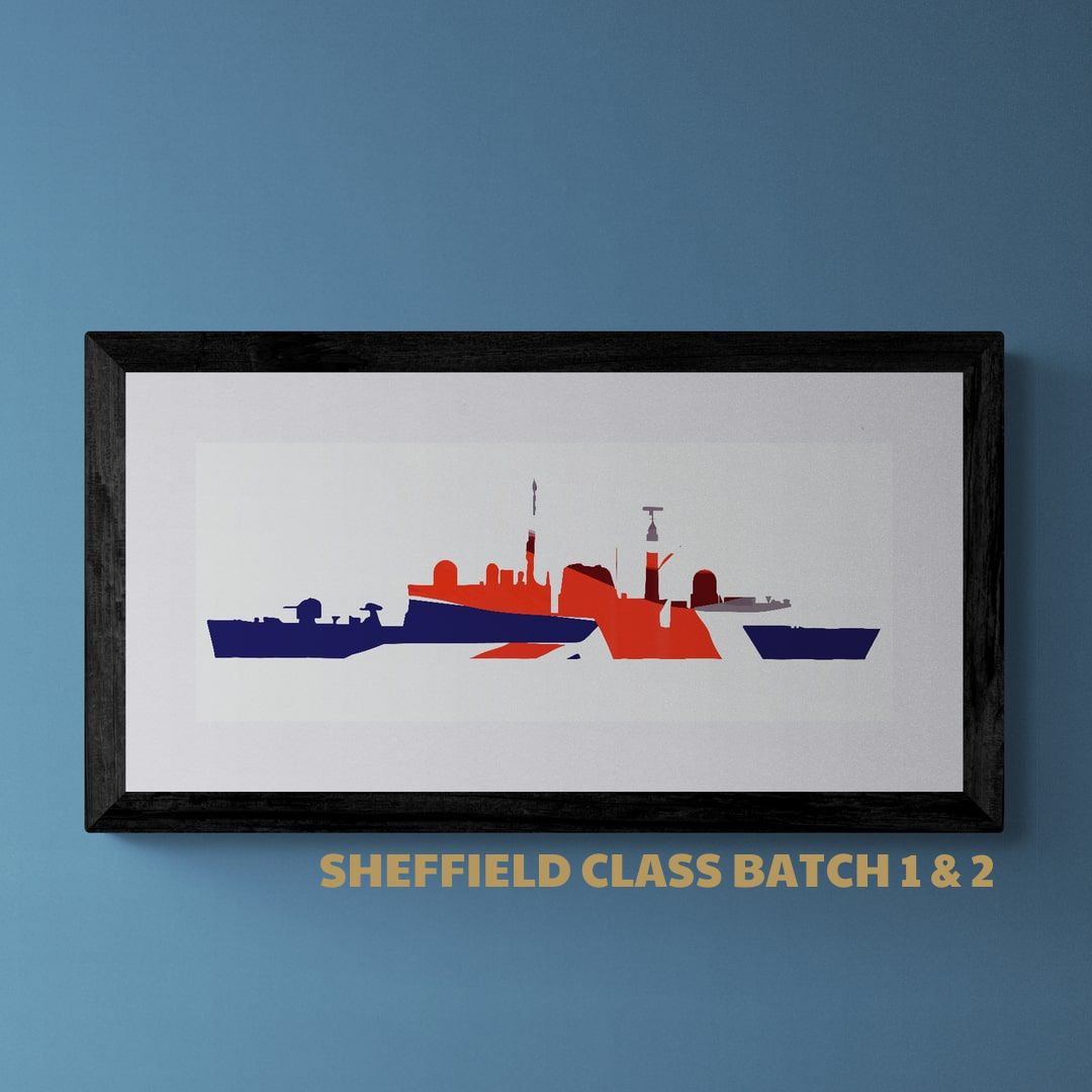 Sheffield Class Type 42 Destroyer Union Flag Print