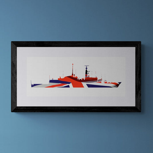 Union Flag Amazon Class Type 21 Frigate print