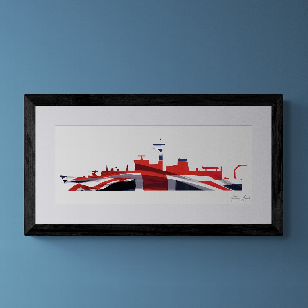 Sandown Class Union Flag Silhouette Print