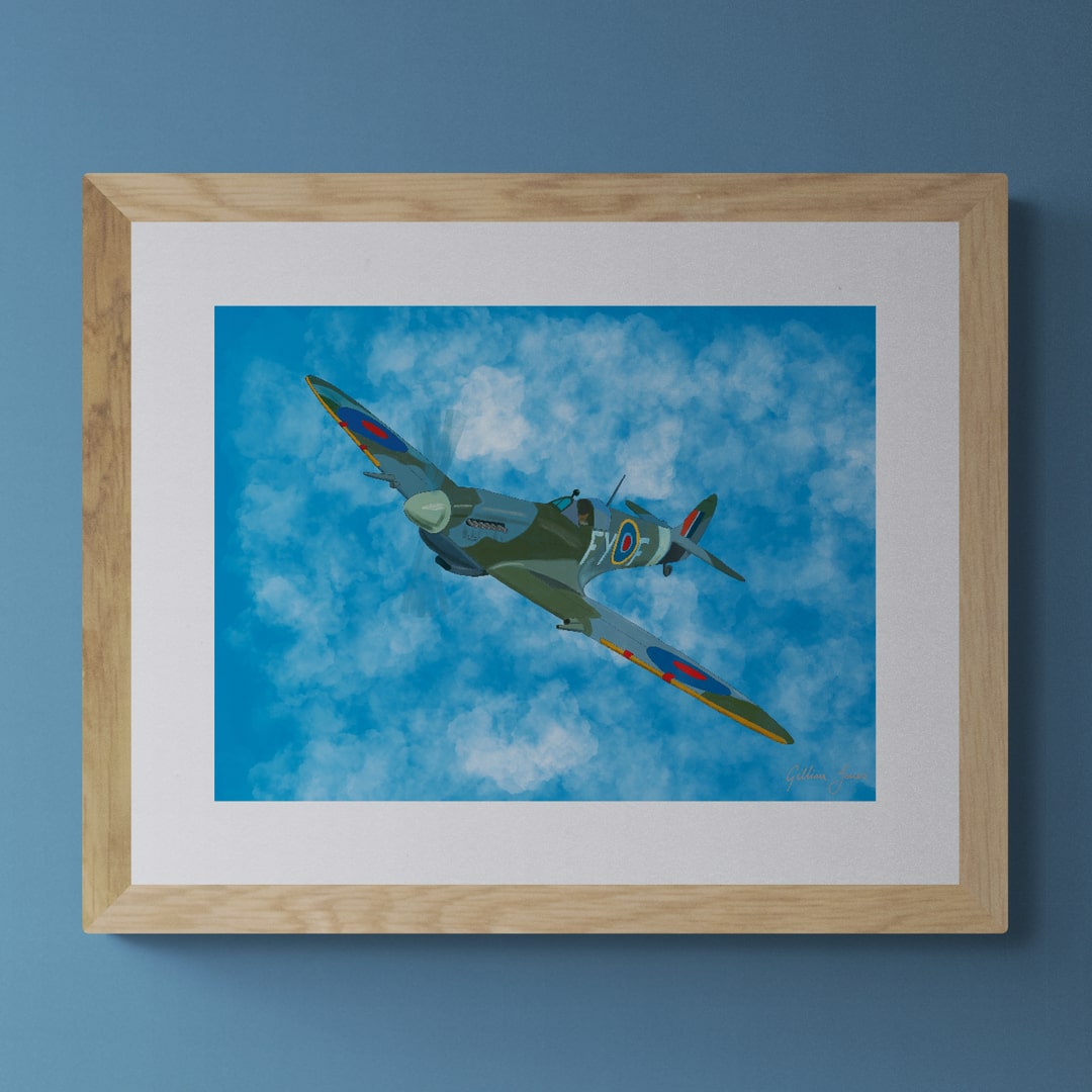 "Danced the skies on laughter-silvered wings" Spitfire Limited Edition Print