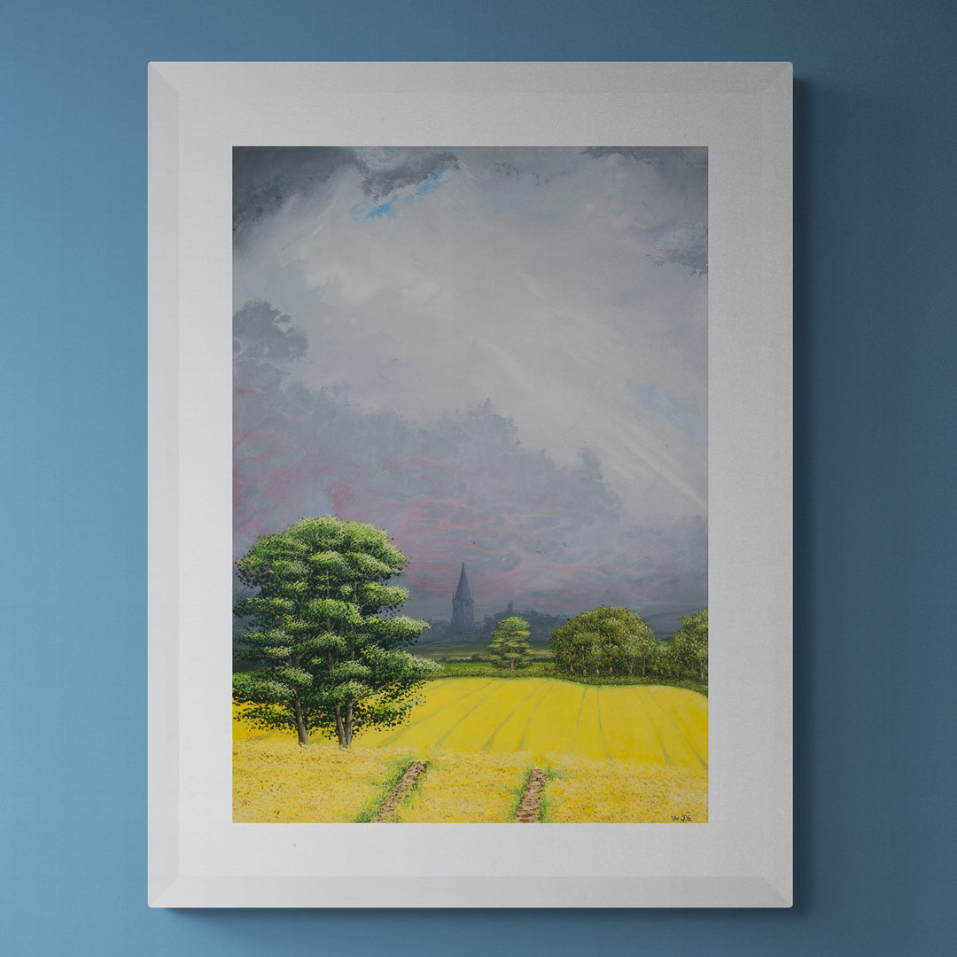 "Sunshine fields under a troubled sky" fine art print